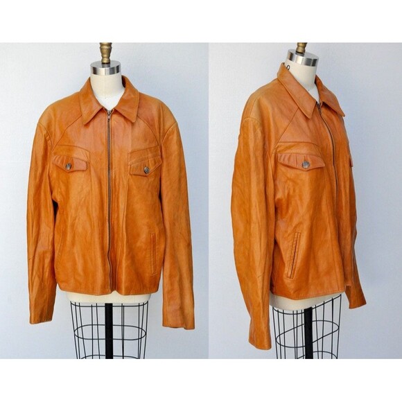 Vintage Mens Leather Jacket - Buttery Soft Leather - Scully Los Angele Supple XL - Picture 1 of 10